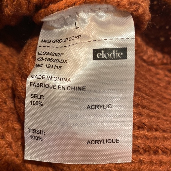 NWT Elodie Crewneck Cropped Chunky Knit Oversized Sweater Women's LARGE - Picture 8 of 9